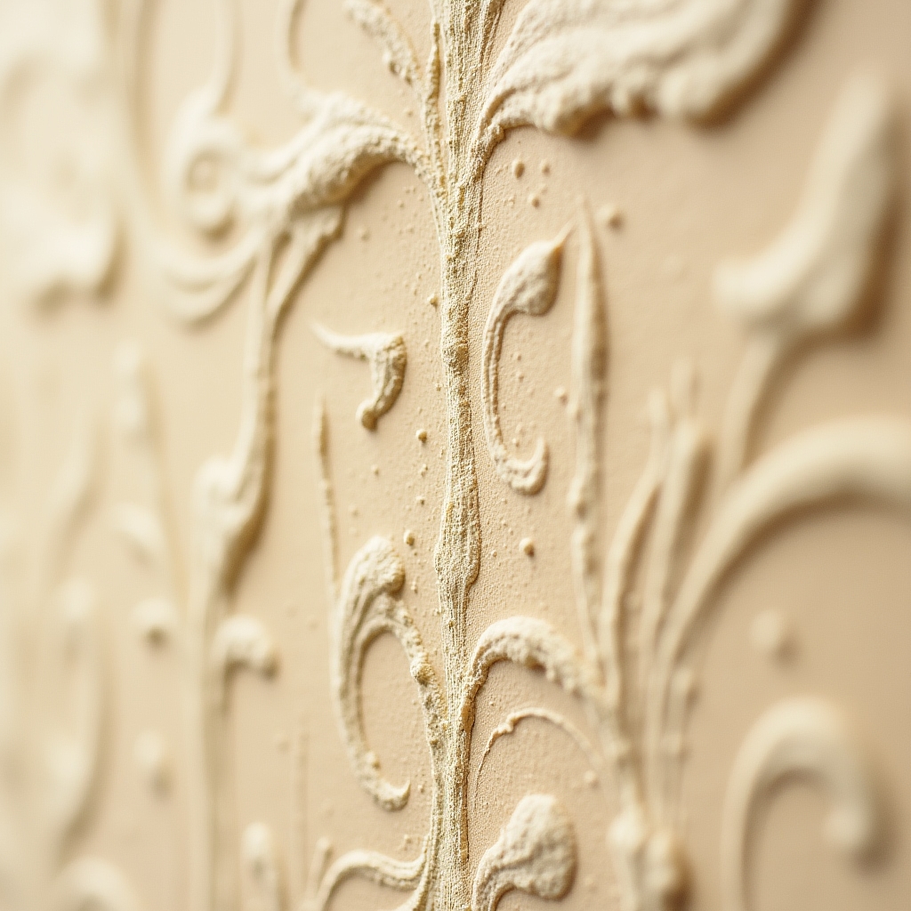 Textură de tencuială decorativă aplicată pe perete interior